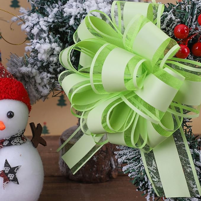 12 Pcs 6inch Pull Bow Gift Wrapping,Pull Bow for Birthday, Christmas, Party, Holiday, Gift Boxes Bow Basket Packaging Bows for Valentine's Day Presents Flower Decorations