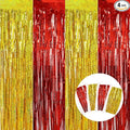 BEISHIDA 4 Pcs Red and Gold Party Streamers Fringe Foil Curtain Backdrop Tinsel Background Party Decoration for Chinese New Years Graduation Birthday Wedding Anniversary Christmas Party Decoration