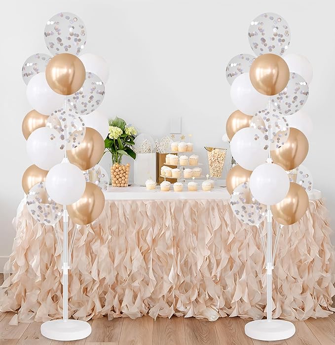 2 Sets Balloon Stand Kits, Balloon Stands for Floor, Balloon Sticks for Table, Acrylic Balloon Stand for Birthday Party Wedding Baby Shower Decorations