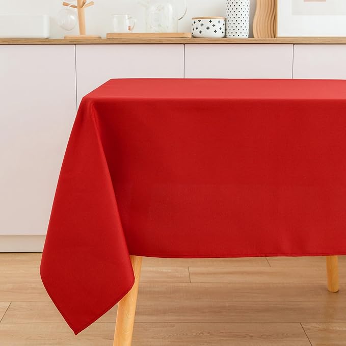 2 Pack Square Table Cloth 70X70 Inch Red Washable Fabric Tablecloth Polyester Solid Dining Table Cover for Birthday Party Dinner Holiday Outdoor Indoor