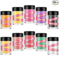 Edible Glitter for Cakes Drinks Luster Dust Set - Colaele 10 Colors Shimmering Disco Glitter Food Grade Metallic Food Coloring Powder Sprinkling for Strawberries, Chocolates, Fondant, Pops, Vegan