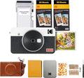 KODAK Mini Shot 2 Retro 4PASS 2-in-1 Instant Digital Camera and Photo Printer (2.1x3.4 inches) Initial 8 Sheets + 30 Sheets Gift Bundle, White