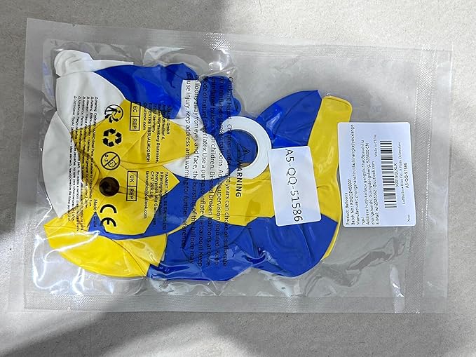 Blue and Yellow Balloons, 12Inch Royal Blue Yellow White Party Balloons Set Graduation Latex Helium Balloon Kit for Boys Birthday Baby Shower Wedding Engagement 2025 Grad Party Decorations