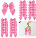 5'' Hot Pink Bow Party Decorations Satin Bows, Twist Tie Bows for Treat Bags, Cake Pops, Pre-Tied Bow Premade Ribbon Bows for Crafts, Holiday Bows for Gift Wrapping, Wedding Decor-24 Counts