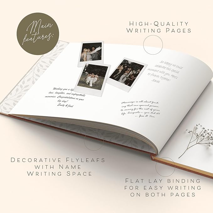 ARTESORI Custom 2025 Wedding Guest Book for Reception — Gold-Foiled Guestbook to Sign in, Elegant Baby Shower Guest Book for Party & Birthday — Photo & Polaroid Guest Book for Wedding & Bridal Shower