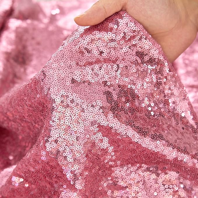 Eternal Beauty Fuchsia Pink Sequin Backdrop Curtains, Valentine's Day Shimmer Back Drop 2Panels-2FTx8FT for Christmas, Party, Birthday, Photography, Wedding, Baby Shower Event Decoration