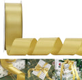 HUIHUANG 1.5 inch Wide Satin Ribbon 50 Yards Gold Double Face Polyester Silk Satin Ribbon for Gift Wrapping Hair Bows Making Floral Bouquet Wedding Invitation Decor Party Favor and Craft Supplies