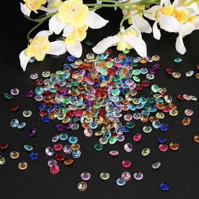 PATIKIL 4000 Pcs Wedding Table Scatter Confetti Crystals 6mm Acrylic Diamonds Vase Fillers Gems for Table Centerpiece Decorations Party Vase Beads, Light Brown