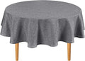 Hiasan Round Linen Tablecloth 40 Inch - Wrinkle and Stain Resistant Washable Polyester Fabric Table Cloth for Dining Room Kitchen Party, Grey