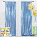 SquarePie Sequin Curtain 2FT x 8FT Baby Blue 2pcs Backdrop Sparkly Wedding Party Decoration