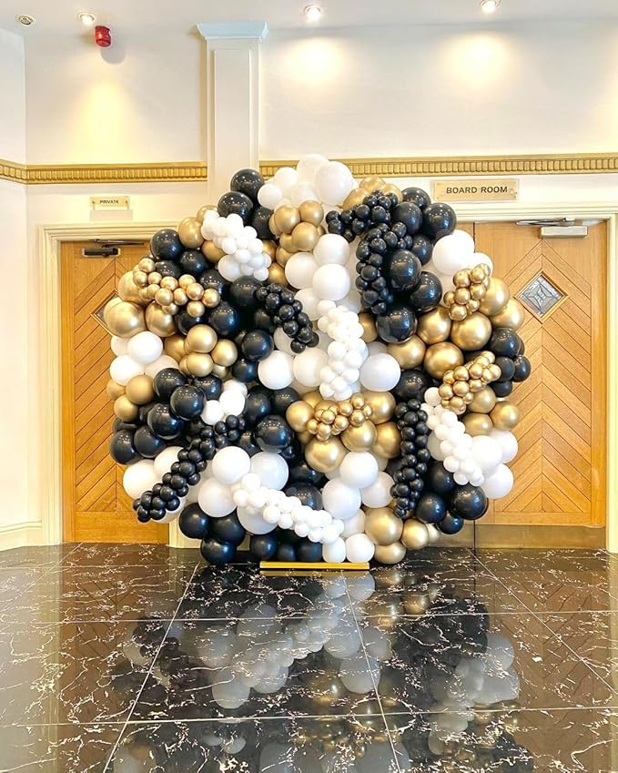 Bezente Black Balloons Latex Party Balloons - 150 Pack 5 inch Matte Black Helium Balloons for Black Themed Birthday Graduation Bridal Shower Halloween Party Decorations