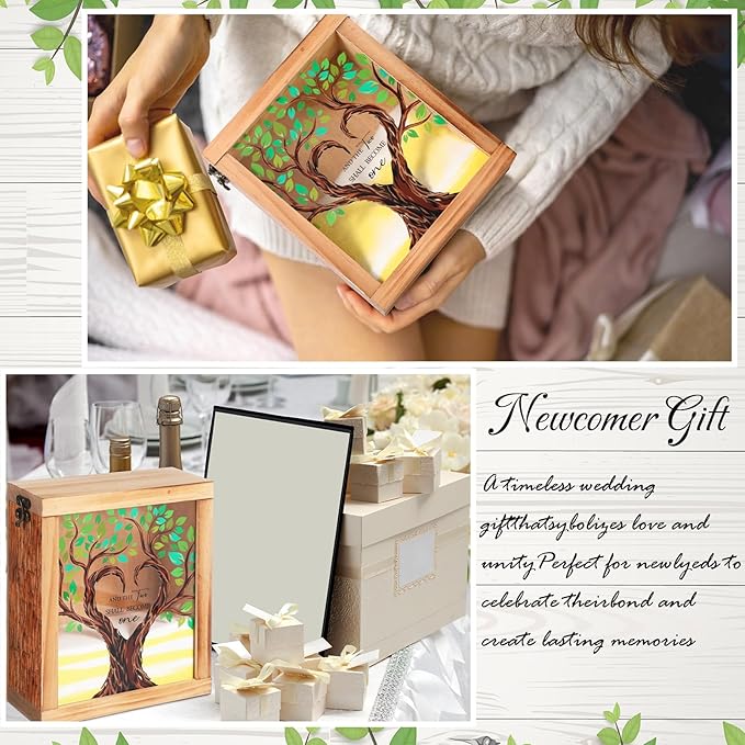 Blosssound Unity Sand for Wedding Ceremony Set and The Two Shall Become One Unity Sand Ceremony Shadow Box and Vases for Wedding Centerpiece Marriage Bridal Party Supplies