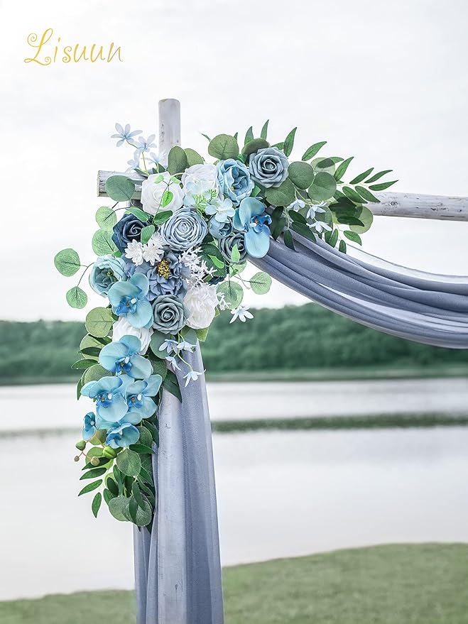 Wedding Arch Flowers, Artificial Flowers for Decoration, Large Flower Swag for Boho Styles Wedding Ceremony Floral Decor - Pack of 2