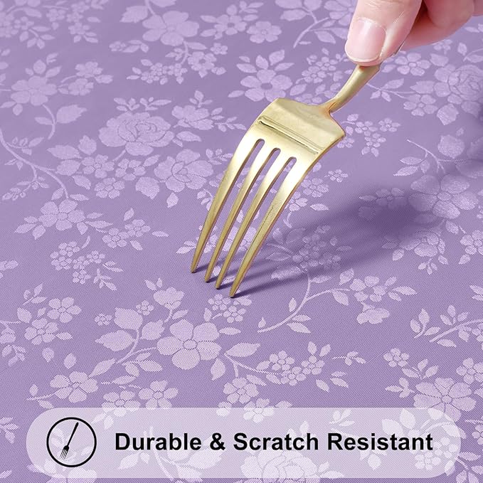 Smiry Rectangle Table Cloth, Waterproof Heavy Duty Vinyl Tablecloths, Wipeable Washable Table Cover for Kitchen and Dining Room (Purple, 54" X 78")