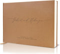 MUUJEE Personalized Guestbook in Bronze Shimmer - Premium Custom Modern Guest Book for Wedding Reception, Birthday Party or Events w/Bookmark Blank Pages for Signing 11.5 x 8.5 inches