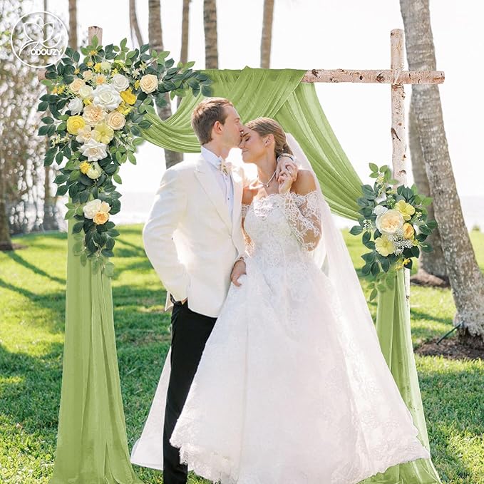 Wedding Arch Flowers Kit,Artificial Flower Arch Decor,2pcs Artificial Flower Arrangement for Wedding Decor Reception Backdrop Floral Decorations (Yellow)