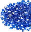 Stanbroil 10 Pound Fire Glass - 1/4 inch Reflective Tempered Fire Glass for Fireplace Fire Pit, Cobalt Blue Reflective