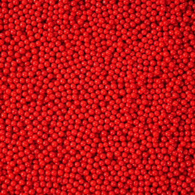 Edible Nonpareils Sprinkles, 2mm Red Pearls Sprinkles, Red Nonpareils Sprinkle for Birthday, Wedding, Valentines, 4th of July, Halloween, Christmas (4.23oz/120g)
