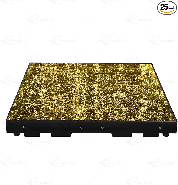 3D Mirror Gold Led Dance Floor Nightclub Decoration with Flight Case Wedding Party Dancing Floor 50x50cm Per Panel 25pcs