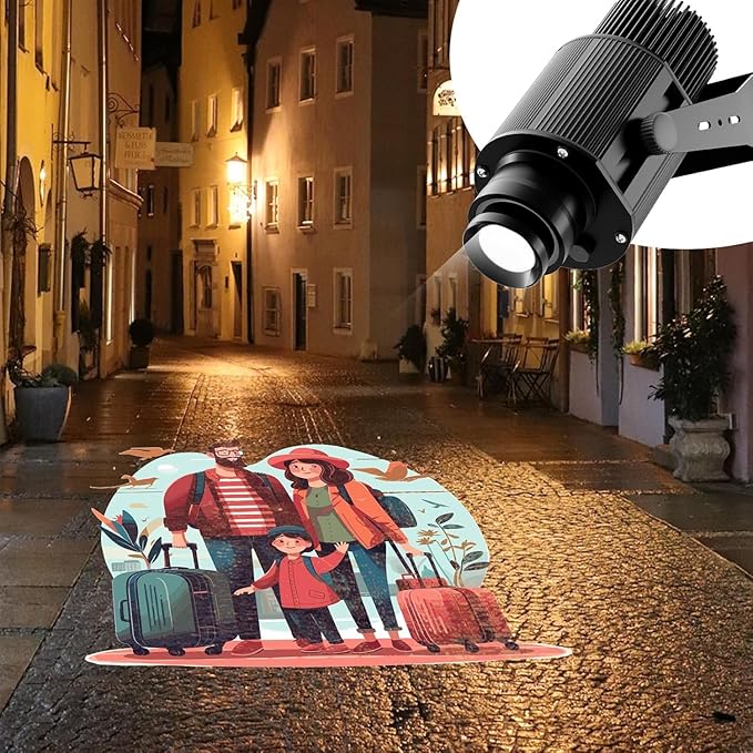 GOBO Projector Custom Logo Projector Lights for Store Business or Outdoor Wall Street Waterproof Ip67 HD Led for Shop Advertising and Wedding (55W)