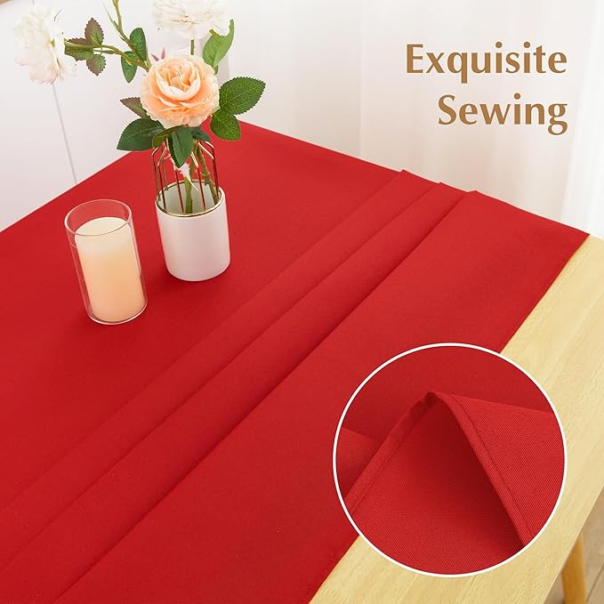 2 Pack Square Table Cloth 70X70 Inch Red Washable Fabric Tablecloth Polyester Solid Dining Table Cover for Birthday Party Dinner Holiday Outdoor Indoor