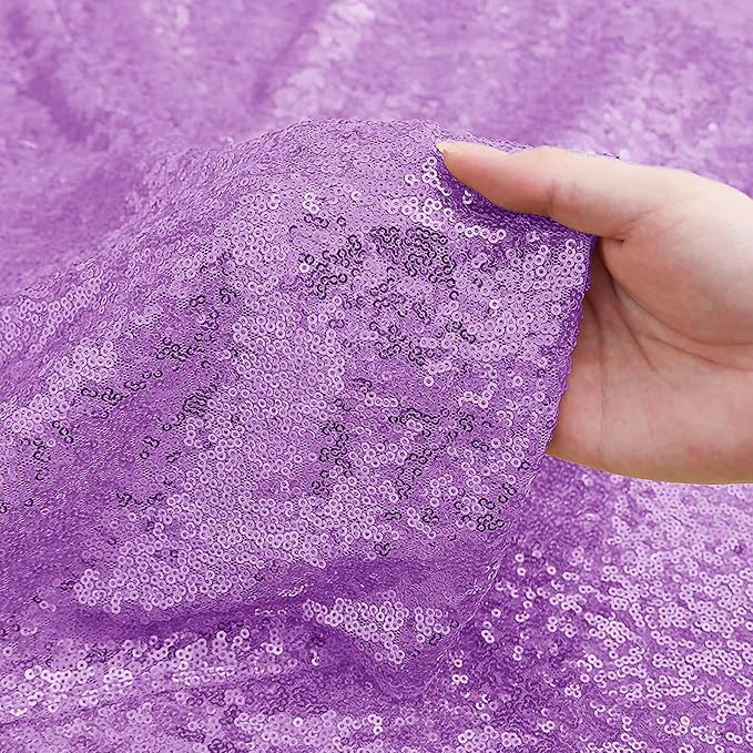 Sugargirl Lavender Purple Sequin Backdrop Curtain 4 Panels 2FTx8FT Glitter Lavender Background Drapes Sparkle Photography Backdrop for Party Wedding Birthday Wall Decoration
