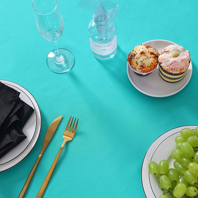 Rectangle Tablecloth 60x102 inch Washable Polyester Fabric Table Cloth for Wedding Party Dining Banquet Decoration（60x102, Turquoise）