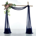VDS Pack of 4 Panel (30 Inch X 20 Feet) Wedding Arch Draping Fabric Sheer Chiffon Fabric Drapery for Wedding Ceremony Reception Swag Backdrop Canopy Chuppah ARBO Altars Decoration (Navy Blue)