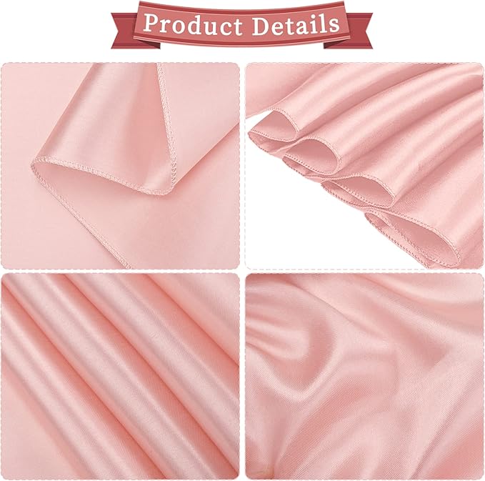 fani 60 PCS Satin Chair Sashes Bows Universal Chair Cover for Wedding Reception Restaurant Banquet,Party,Hotel Event Decorations (7 x 108 inch), Rose Gold