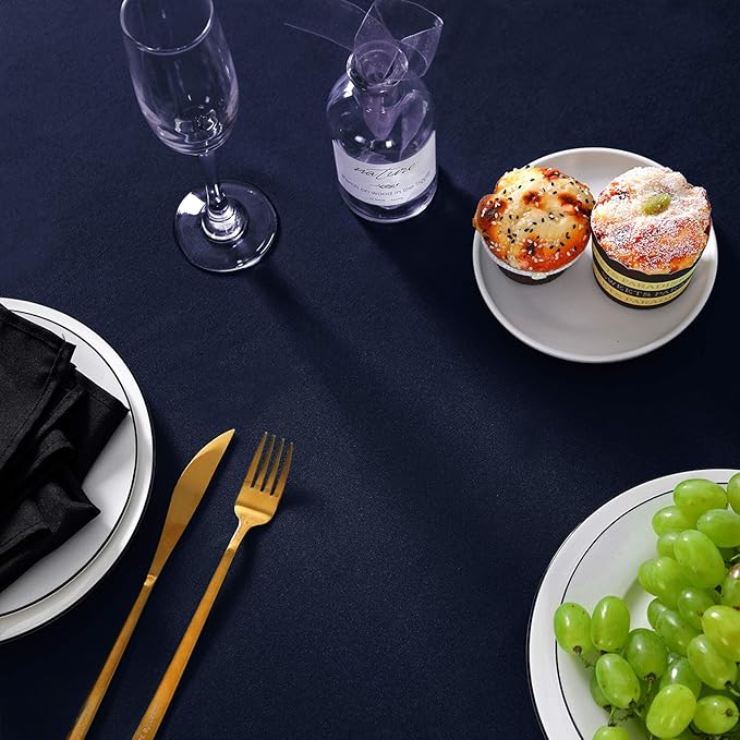 Rectangle Tablecloth 60x120 inch Washable Polyester Fabric Table Cloth for Wedding Party Dining Banquet Decoration（60x120, Navy）