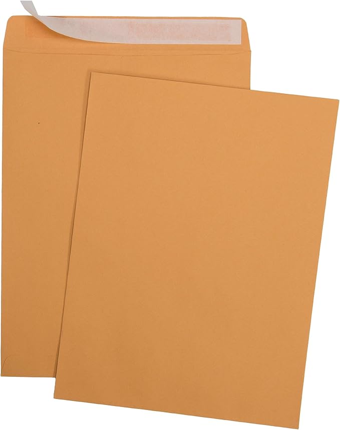 Aimoh 500 10x13 Self-Seal Brown Kraft Catalog Envelopes - 28lb, Ultra Strong Quick-Seal, 10 x 13 inch - 1 Case - 5 Packs - 500 Envelopes (39300-Case)