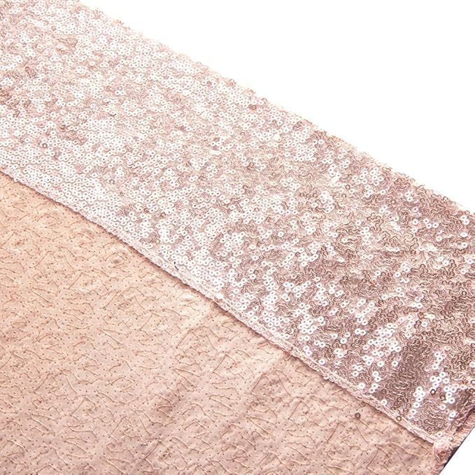 SquarePie Sequin Backdrop Non-Transparent Background Sparkly Curtain for Wedding Party 6FT x 8FT Rose Gold