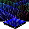 Dance Floor Stage Lights Tempered Glass Infinity Mirror Panel 3D Effect Led Dance Floor for Wedding Party Customizable (3D-Magnetic, 36PCS(9.8FTX9.8FT))