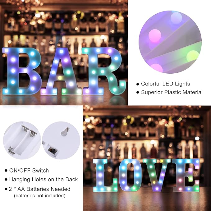 Foaky Colorful LED Number Lights with Remote, Light Up Number Sign for Night Light Wedding/Birthday Party Battery Powered Christmas Lamp Home Bar Decoration (4)