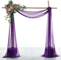 VDS Pack of 2 Panel (30 Inch X 50 Feet) Wedding Arch Draping Fabric Sheer Chiffon Fabric Drapery for Wedding Ceremony Reception Swag Backdrop Canopy Chuppah ARBO Altars Decoration (Purple)