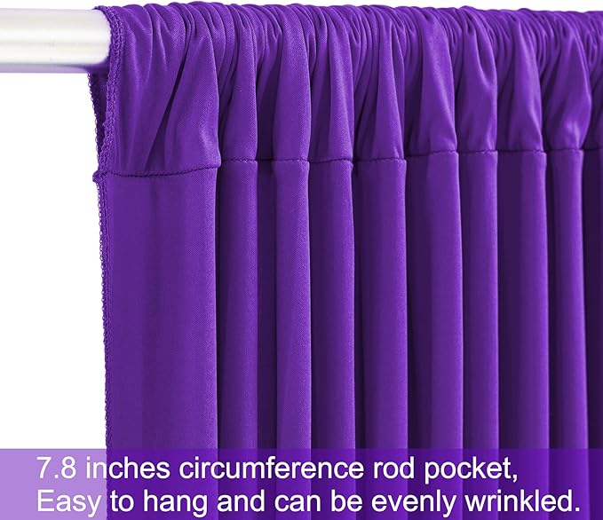 50ft x 12ft Purple Backdrop Curtains Wrinkle Free Backdrop Curtain for Wedding Parties Purple Fabric Backdrops Drapes Back Drop Cloth Bridal Shower Stage Curtains Wedding Decorations for Reception