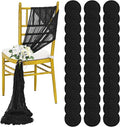 36 Pcs Black Cheesecloth Chair Sashes, 16 x 108 inch Gauze Fabric Washable Chair Sashes Bows Designed for Aisle Decorations Universal ChairCover Decor for Wedding Reception Party Banquet