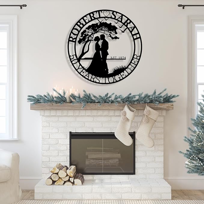 Personalized Tree of Life Metal Sign Wall Art Decor, Custom Wedding Gifts for Couples, Custom Family Name Sign, Christmas Valentine's Day Housewarming Gifts