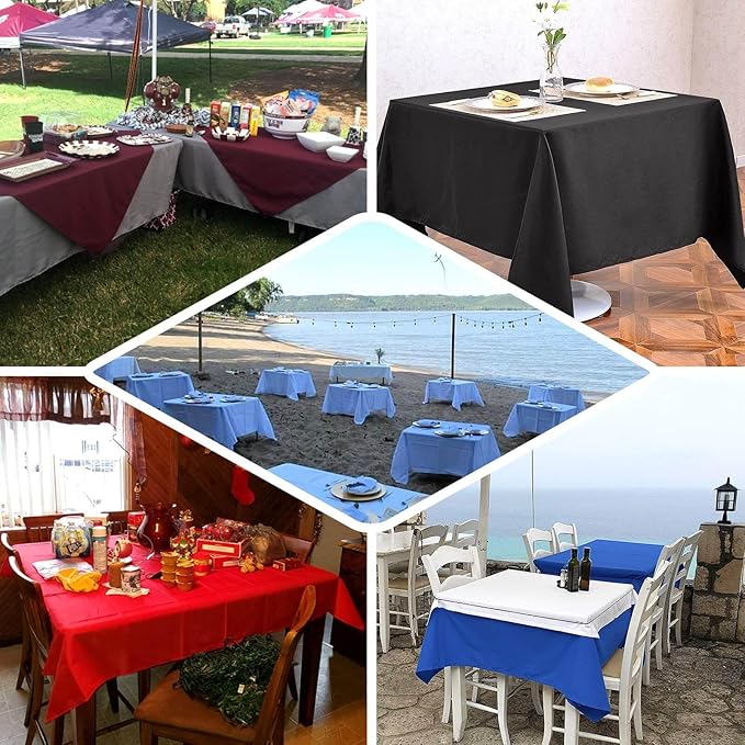 Efavormart Premium Polyester Square Table Overlay 70"x70" White - 220GSM Wrinkle-Resistant Table Topper for Weddings & Parties