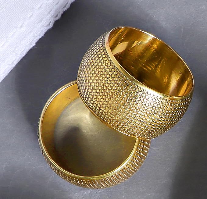 Gold Napkin Rings Set of 12 - Metal Napkin Rings for Dinner Parties, Weddings Receptions, Family Gatherings, or Everyday Use - Metallic Adornment for Table Décor Accessories - ALPHA Living HOME