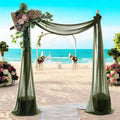 MDS Halloween Chiffon Draping Fabric - 2 Panel, 30" Wide x 40ft Long - Sheer Spooky Arbor & Canopy Drapery for Haunted House Backdrops, Party Ceilings, DIY Costumes & Themed Events - Olive Green