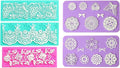 Embossing Lace Fondant Moulds, Multi Circle Flowers Lace Mat Wedding Cake Decoration Tool, Rattan Shaped Cupcake Mat Silicone Molds set of 5