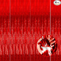 4 Pack Red Foil Fringe Curtain Backdrop, 3.28Ft x 8.2Ft Metallic Tinsel Foil Fringe Streamer for Party, Photo Booth Props, Birthday, 2022 Mother's Day Decoration Party Supplies