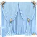 40ft x 12ft Baby Blue Backdrop Curtains Wrinkle Free Backdrop Curtain for Wedding Parties Blue Fabric Backdrops Drapes Back Drop Cloth Bridal Shower Stage Curtains Wedding Decorations for Reception