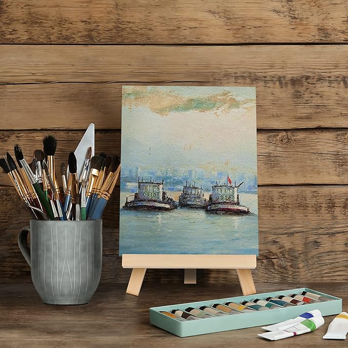 Kinlink 9 Inch Tall Wood Easels for Display Set of 12, Display Easel Tabletop, Painting Easel Stand for Artist Students