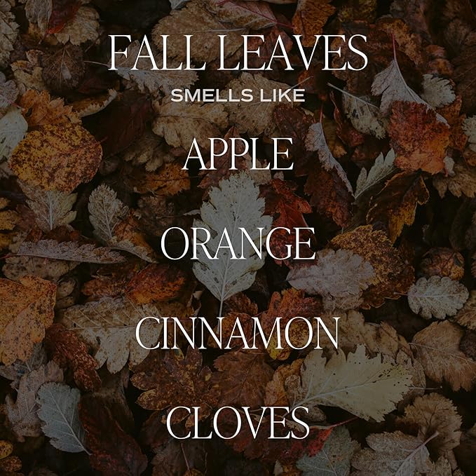 Sweet Water Decor Leaves Candle | Autumn, Cinnamon, Apple, Fall Scented Soy Candles for Home | 9oz Clear Jar, 40 Hour Burn Time, Made in The USA