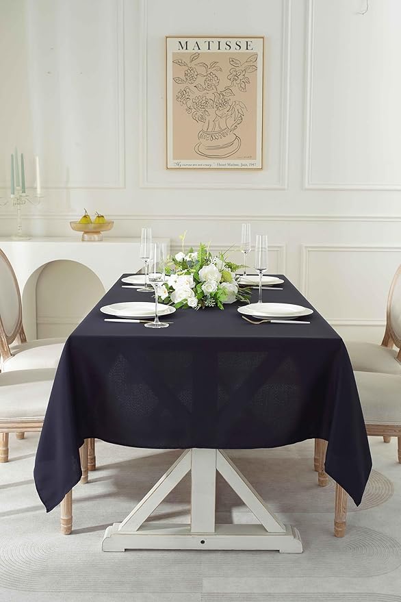 Craft And Party Rectangle Tablecloth, 70 x 120 Inch Navy Blue Tablecloth, Polyester Fabric Washable Table Cloth for Home, Party, Wedding or Restaurant Use.
