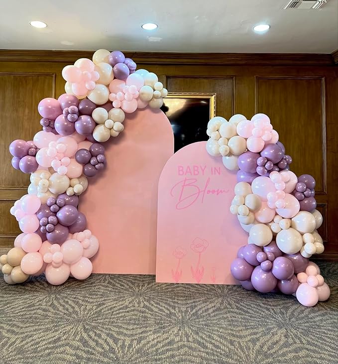 52 PCS 12 Inch Metallic Chrome Pink and Purple Latex Balloons for Girls Birthday, Baby Shower, Wedding Party Decoration