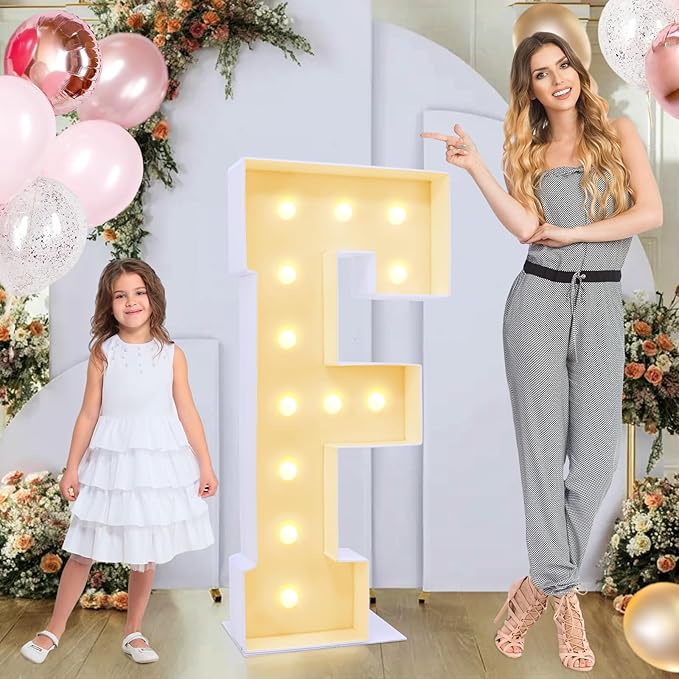 4ft Marquee for Letters F, Large Light up Letters, Multifunctional Large Marquee for Letters 4 Feet Tall for Party Decorations, Letter Balloons, Wedding Decor, Proposal Decorations (Letters F)