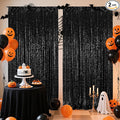 Poise3EHome 2 Panels 4x8ft Black Sequin Backdrop,Upgrade Shimmer Backdrop for Wedding Decor,Party Photo Booths,Event Decorations